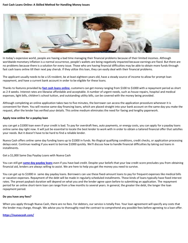 fast cash loans online a skilled method