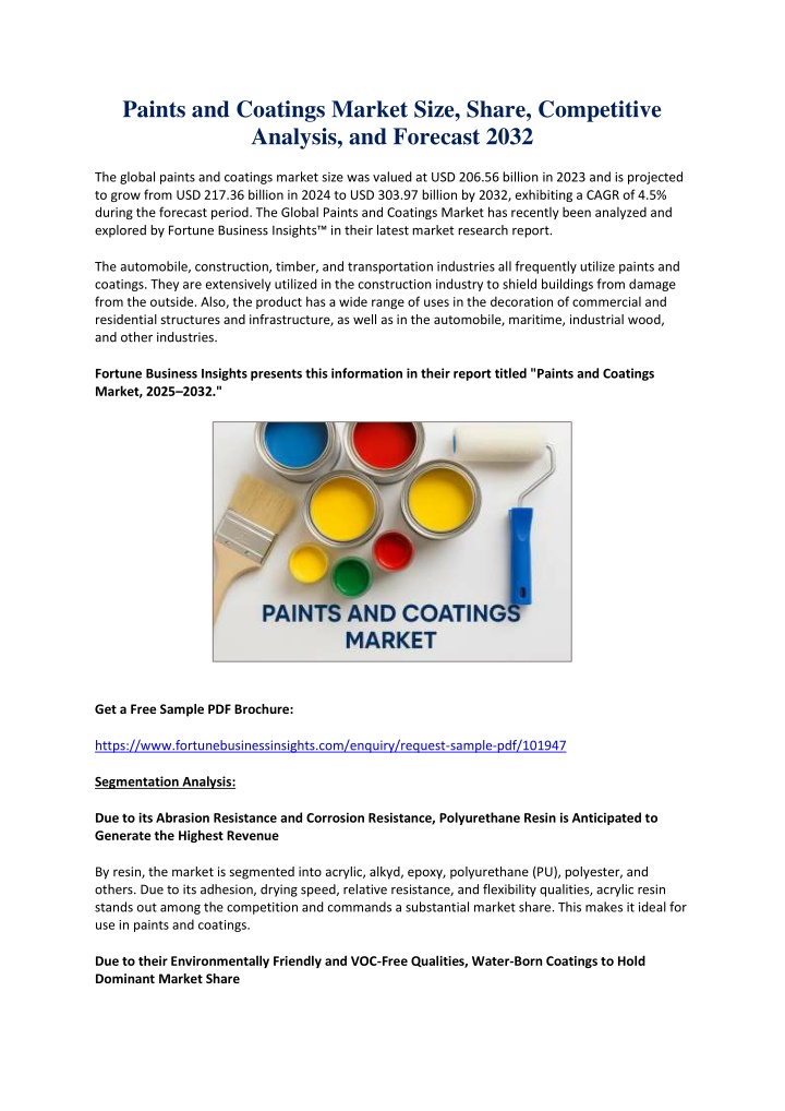 paints and coatings market size share competitive