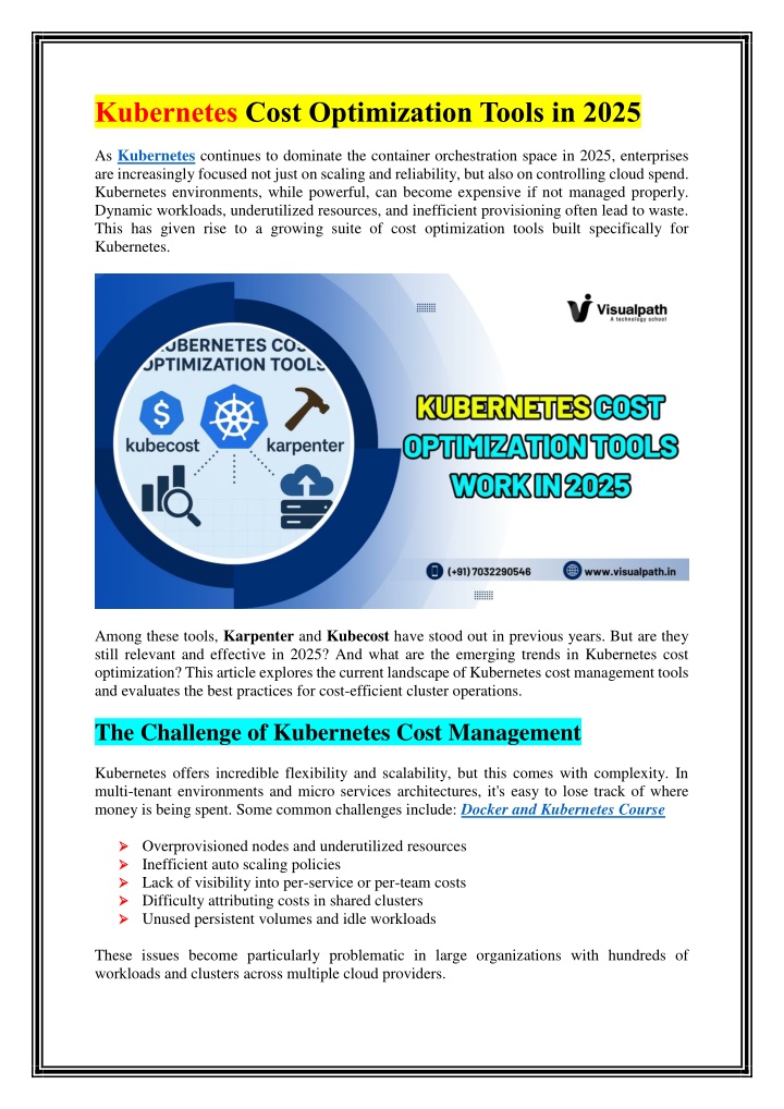 kubernetes cost optimization tools in 2025