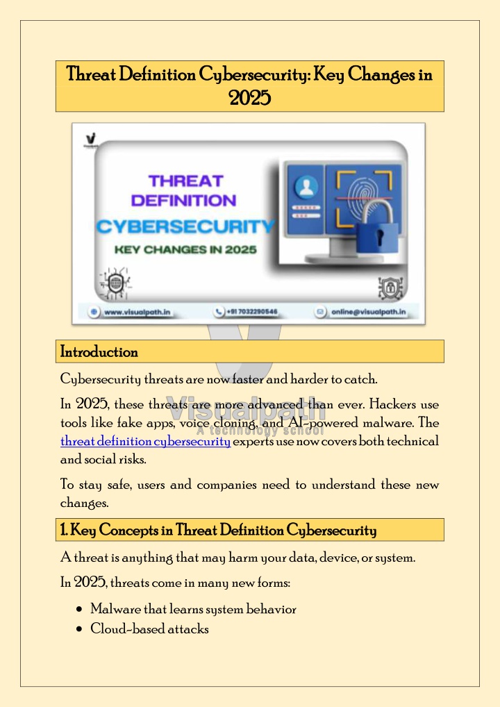 threat definition cybersecurity key changes