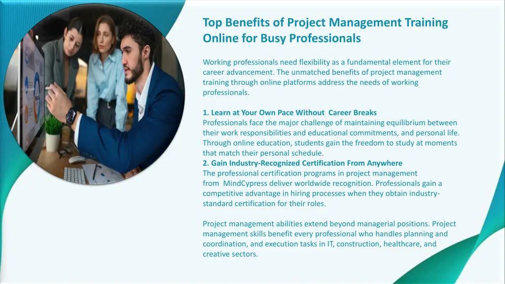 top benefits of project management training