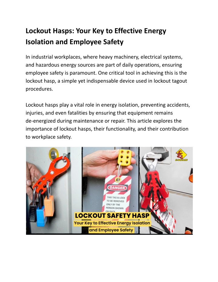 lockout hasps your key to effective energy