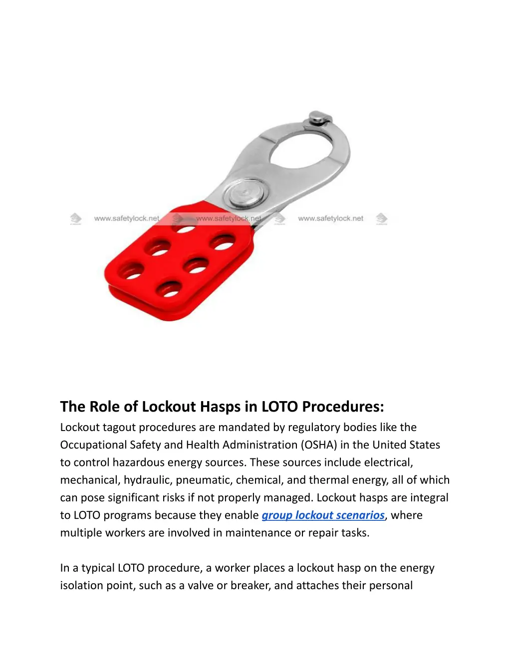 the role of lockout hasps in loto procedures