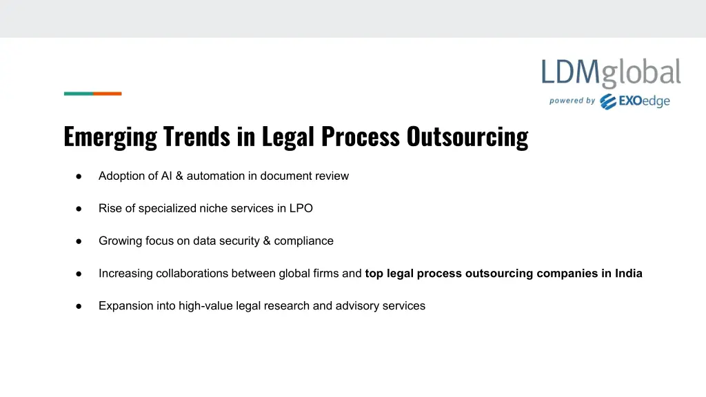 emerging trends in legal process outsourcing