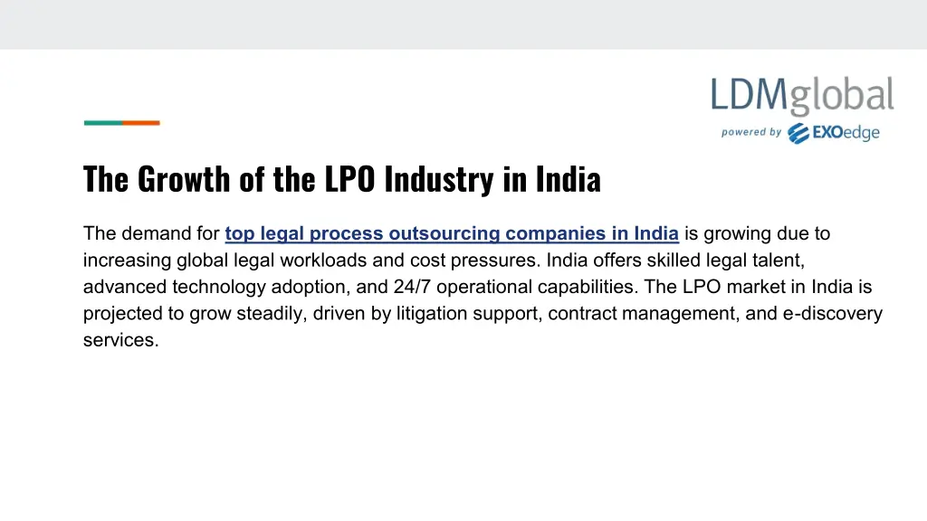 the growth of the lpo industry in india