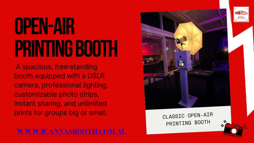 open air printing booth