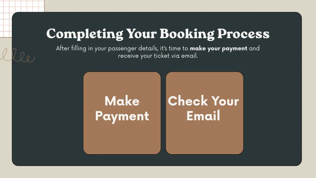 completing your booking process