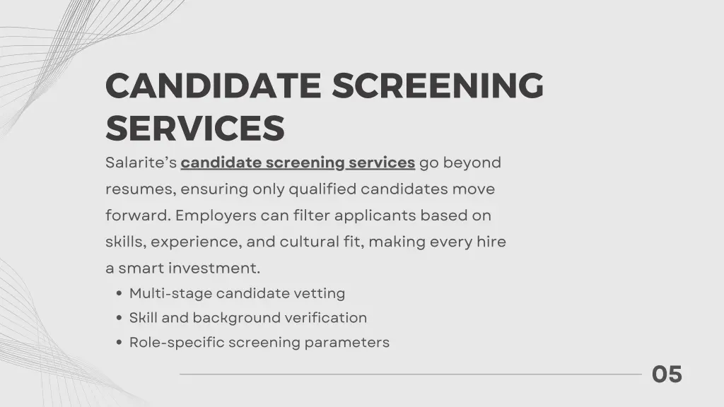 candidate screening services salarite s candidate