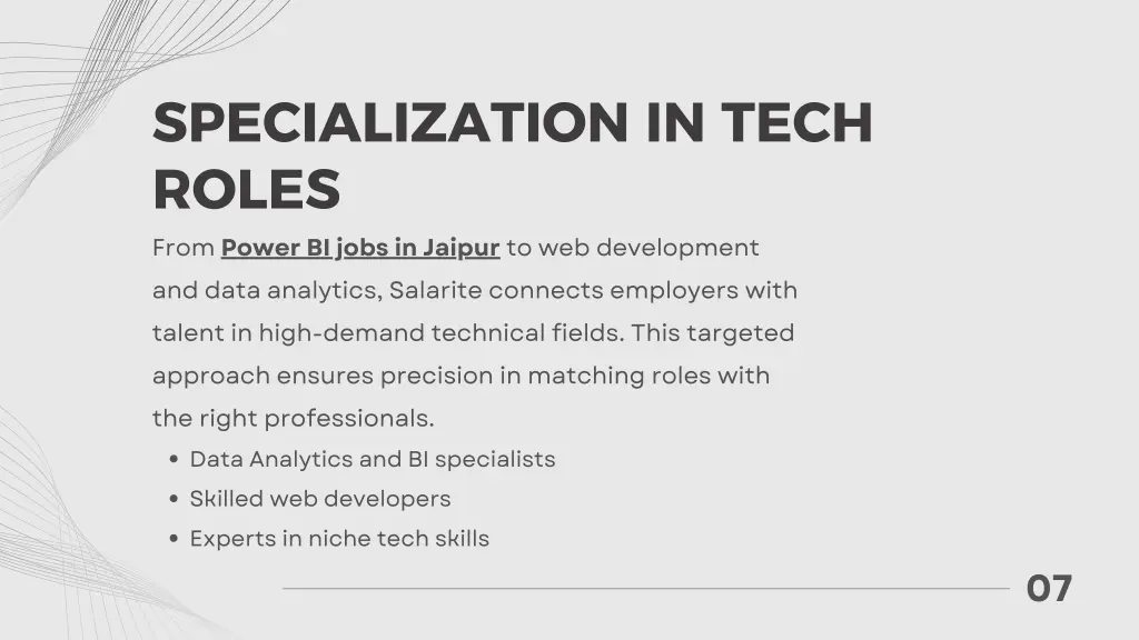 specialization in tech roles from power bi jobs
