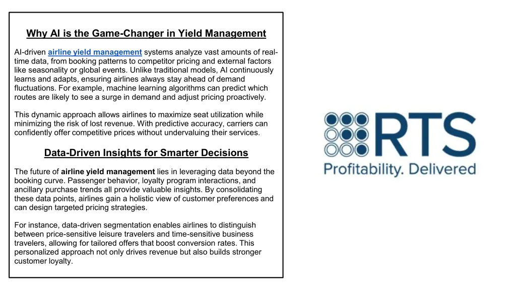 why ai is the game changer in yield management