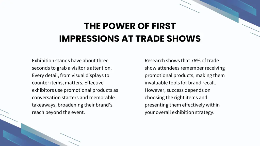 the power of first impressions at trade shows