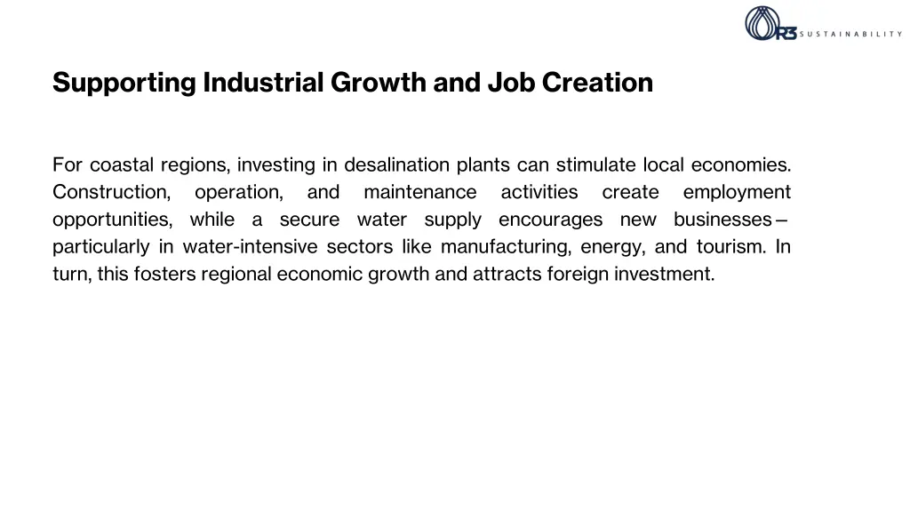 supporting industrial growth and job creation