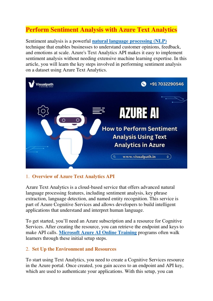 perform sentiment analysis with azure text