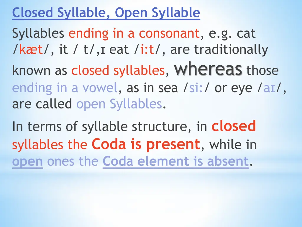 closed syllable open syllable syllables ending