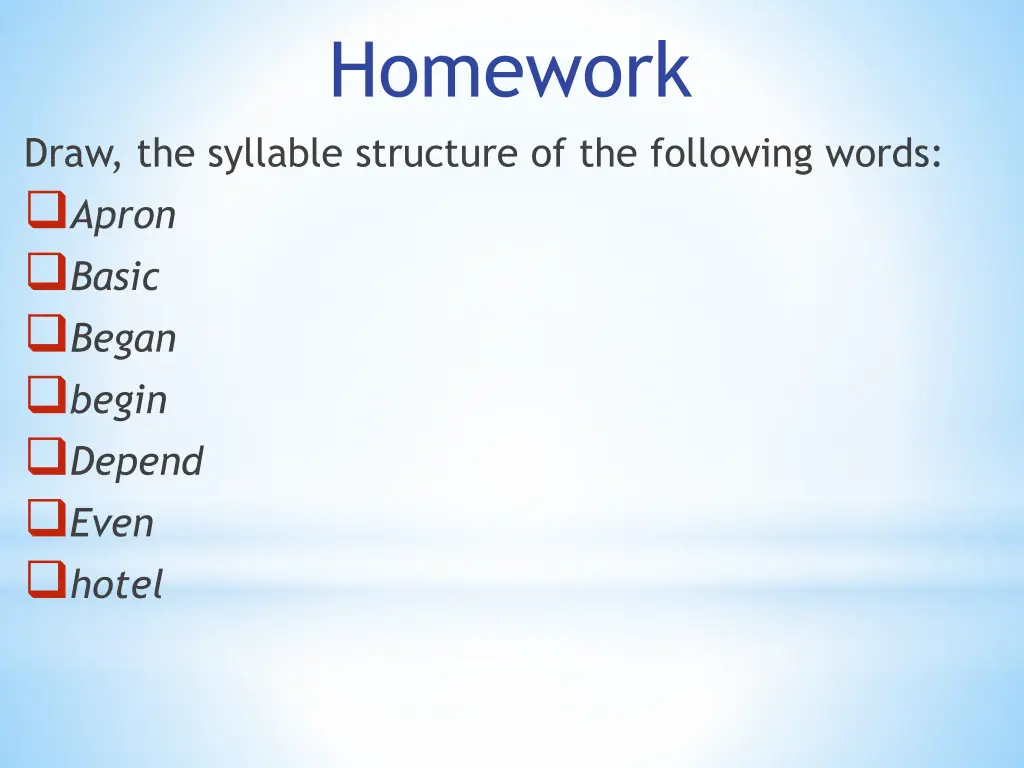 homework