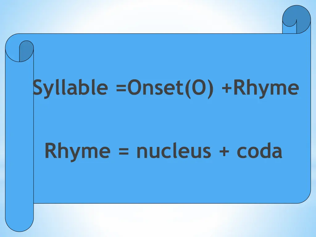 syllable onset o rhyme