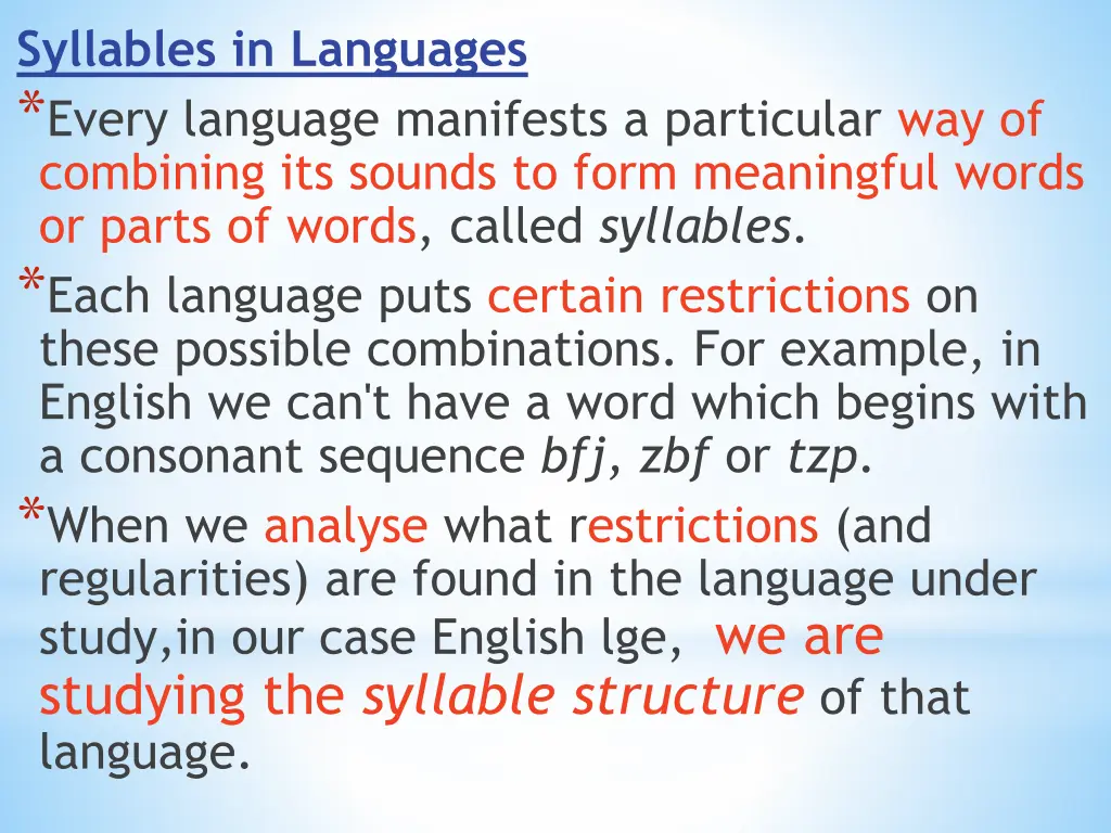 syllables in languages every language manifests