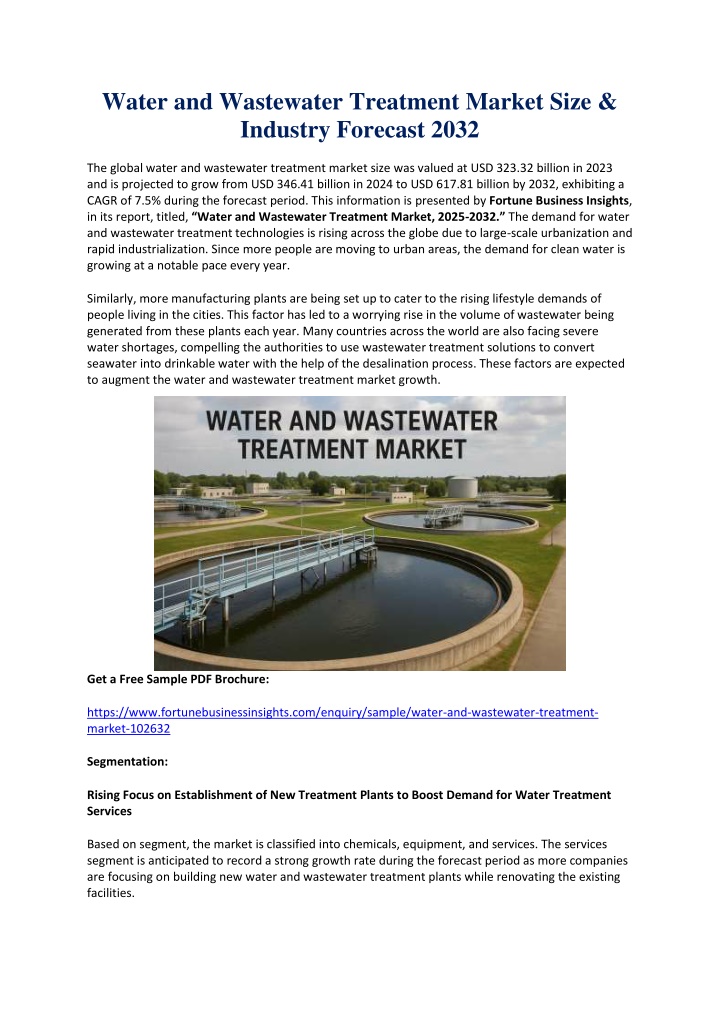 water and wastewater treatment market size