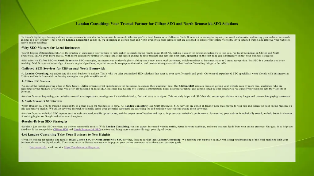 landau consulting your trusted partner