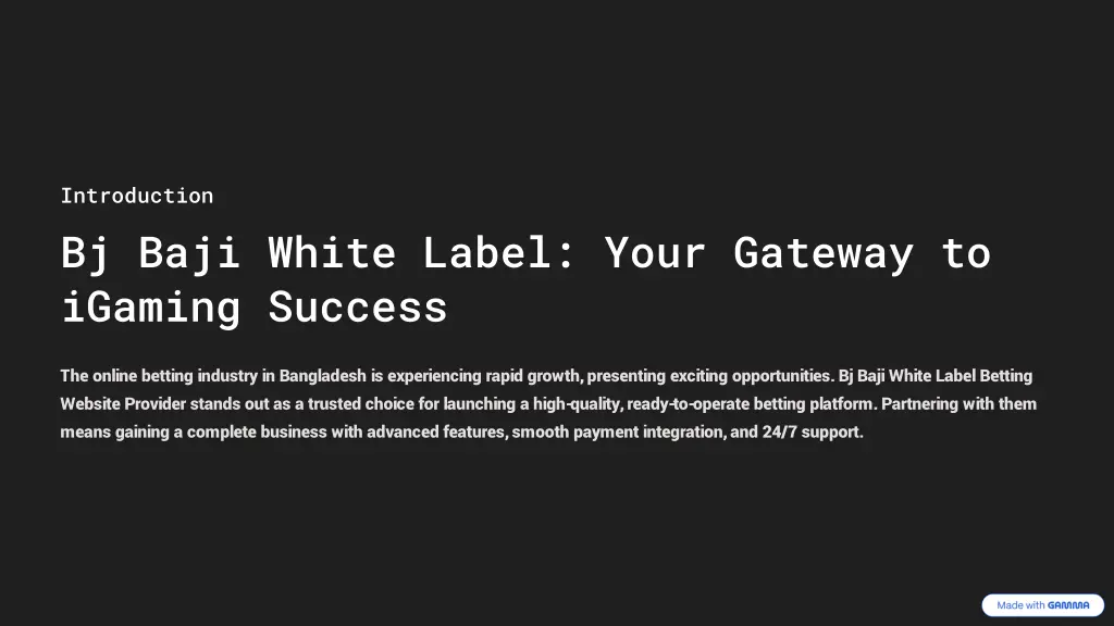 introduction bj baji white label your gateway