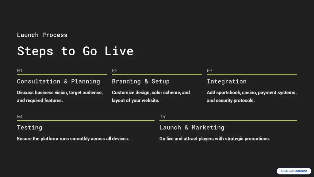 launch process steps to go live