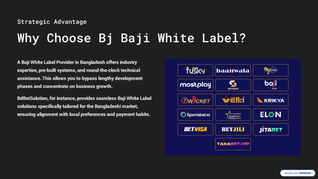 strategic advantage why choose bj baji white label