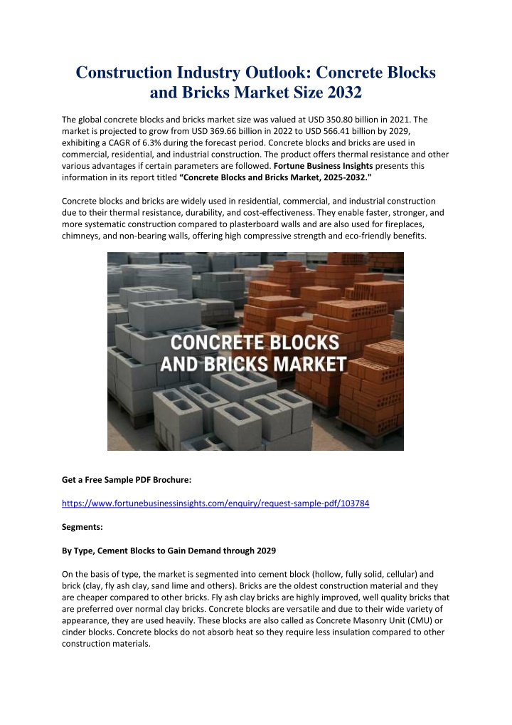 construction industry outlook concrete blocks