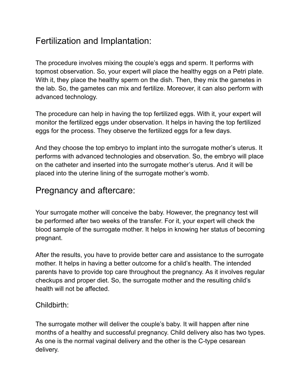 fertilization and implantation the procedure
