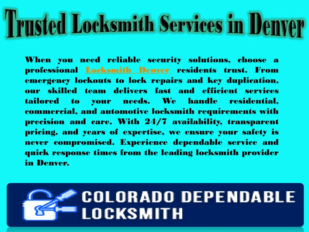 when you need reliable security solutions choose