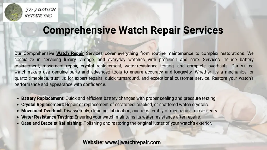 comprehensive watch repair services