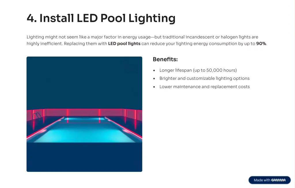 4 install led pool lighting
