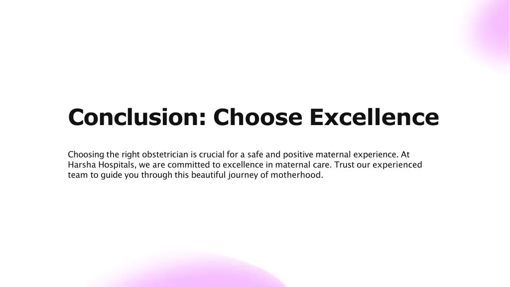 conclusion choose excellence