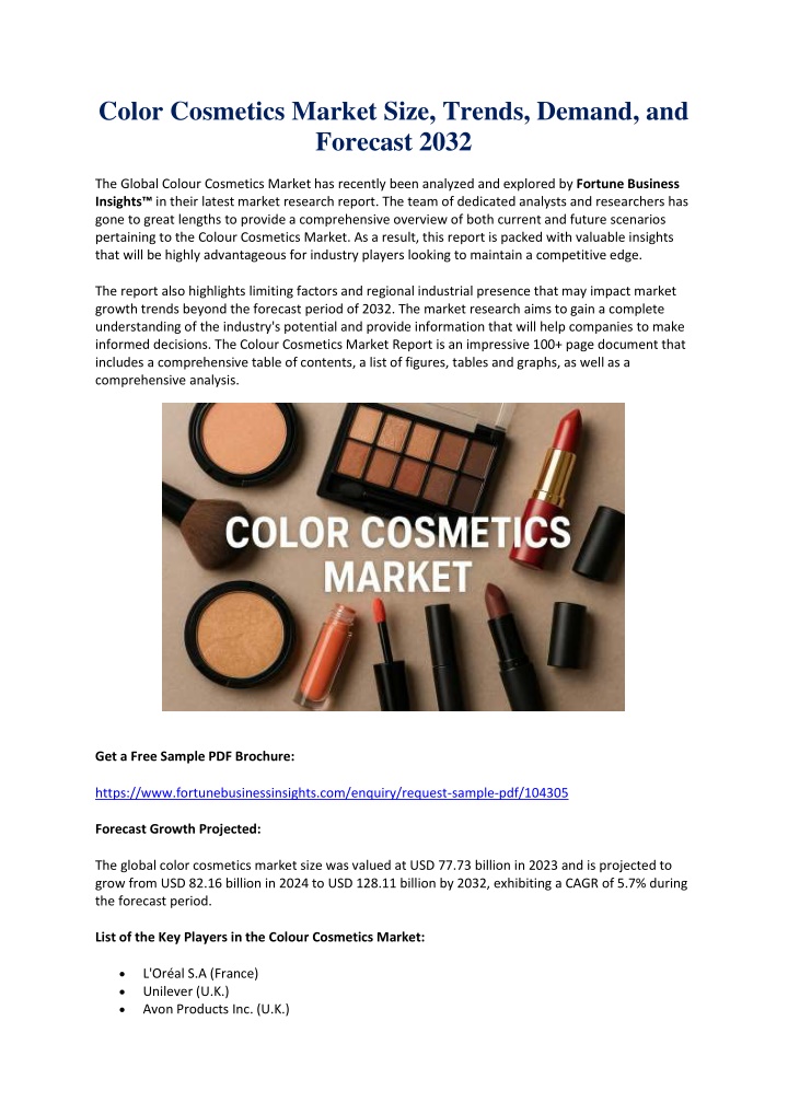 color cosmetics market size trends demand