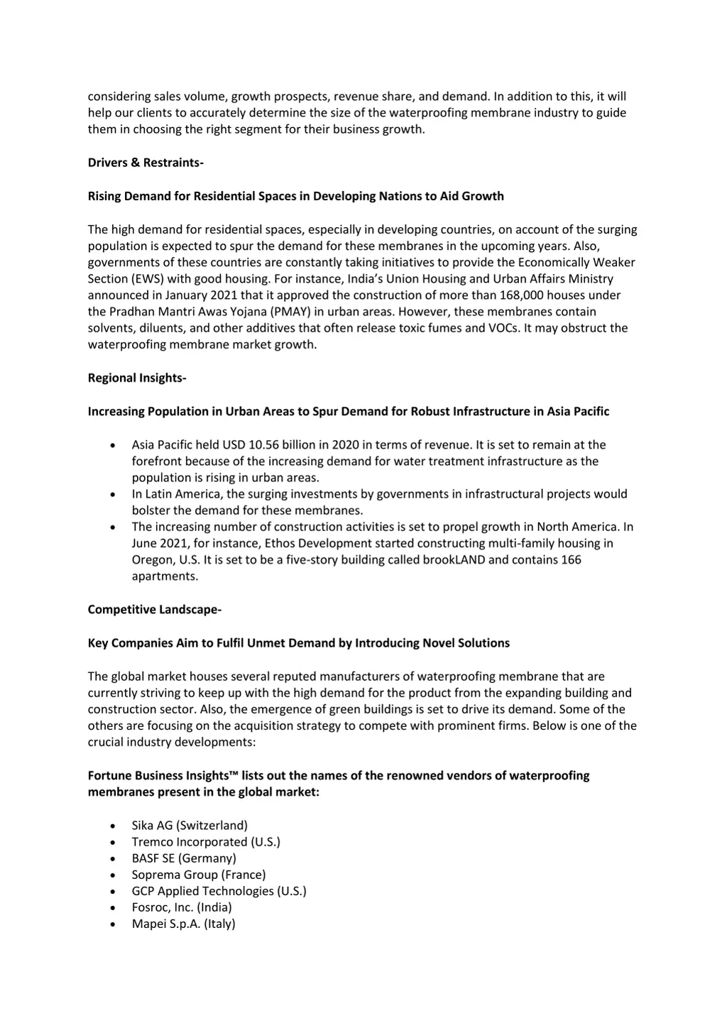 considering sales volume growth prospects revenue