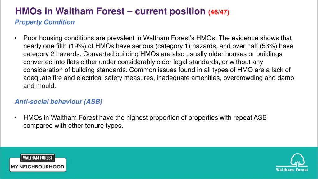 hmos in waltham forest current position 46 47