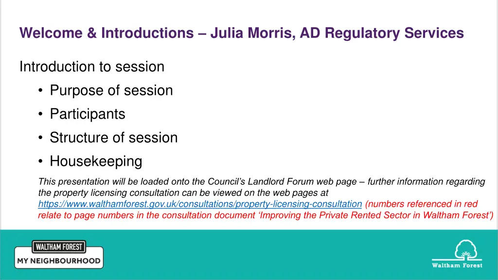 welcome introductions julia morris ad regulatory