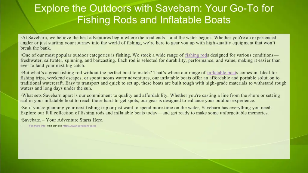 explore the outdoors with savebarn your