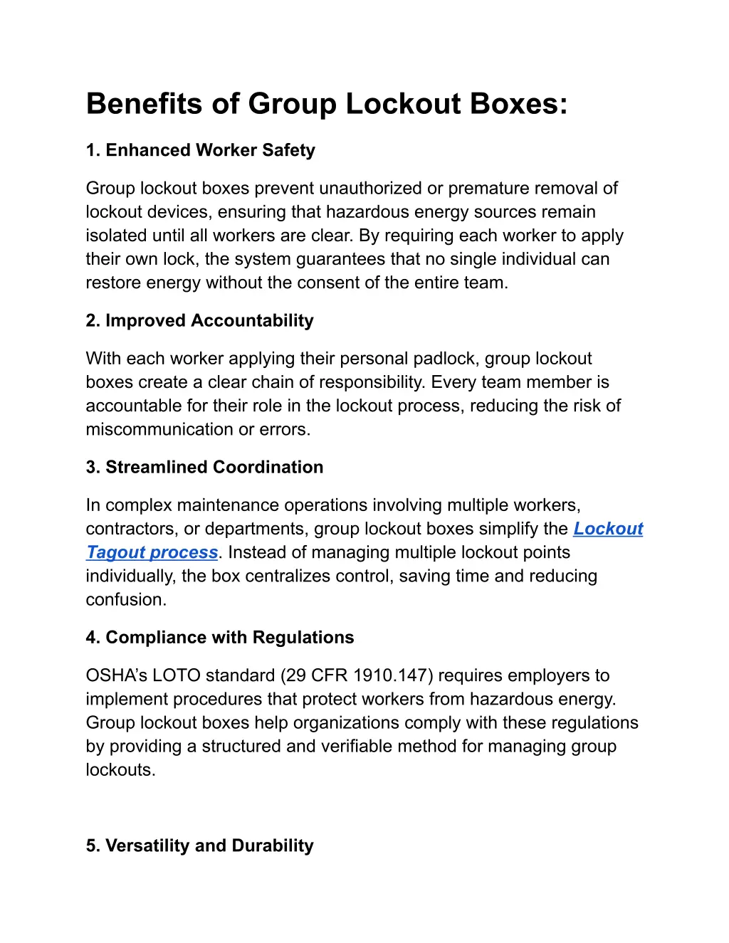 benefits of group lockout boxes