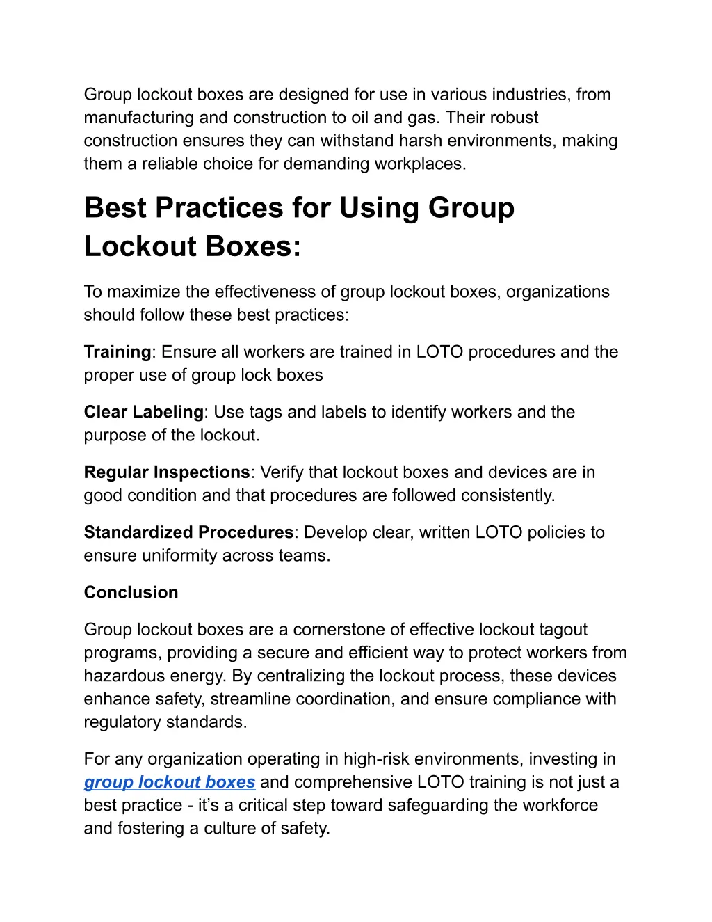 group lockout boxes are designed
