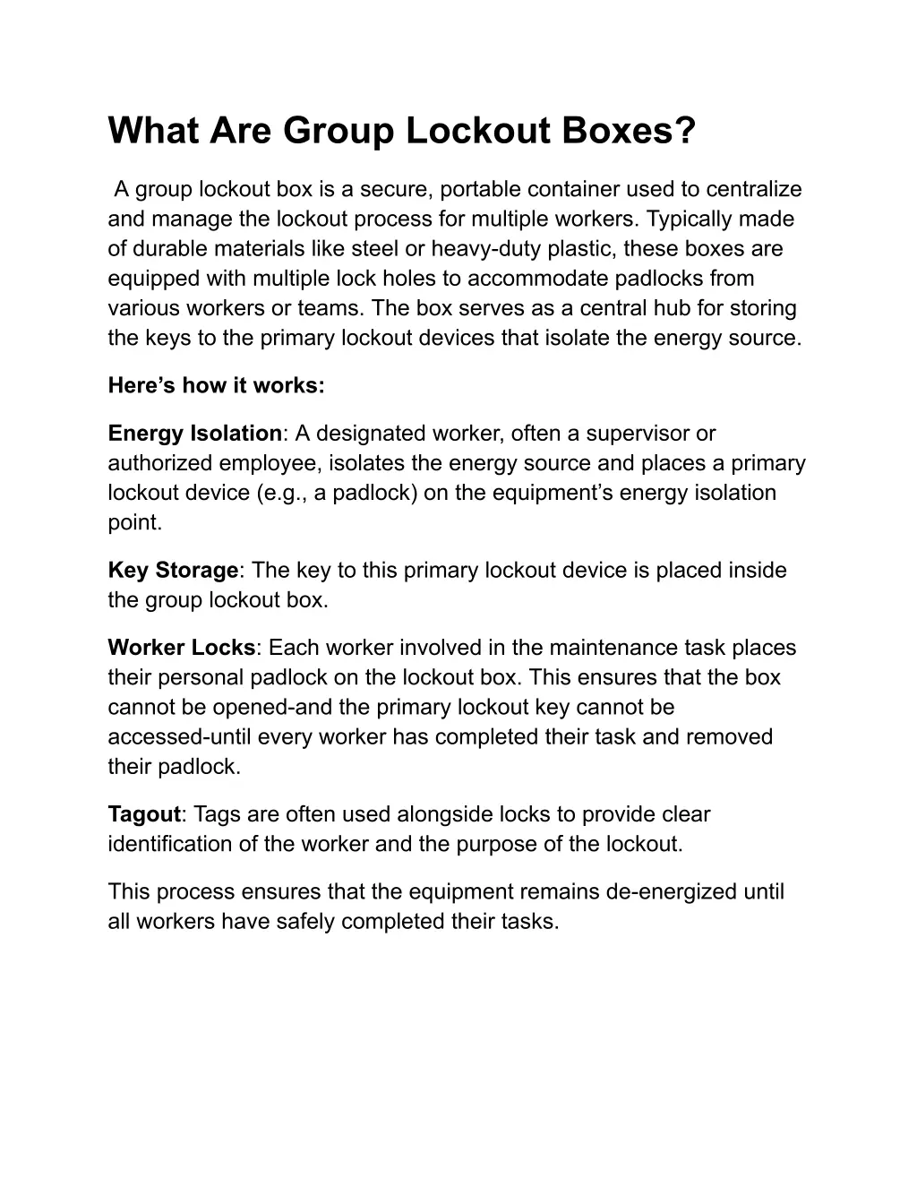 what are group lockout boxes