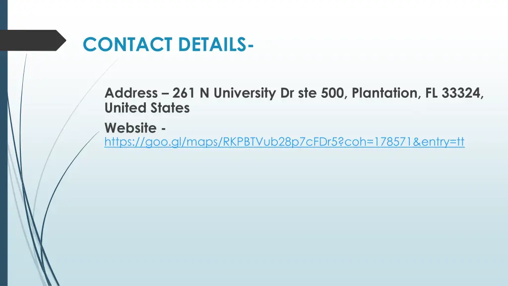 contact details