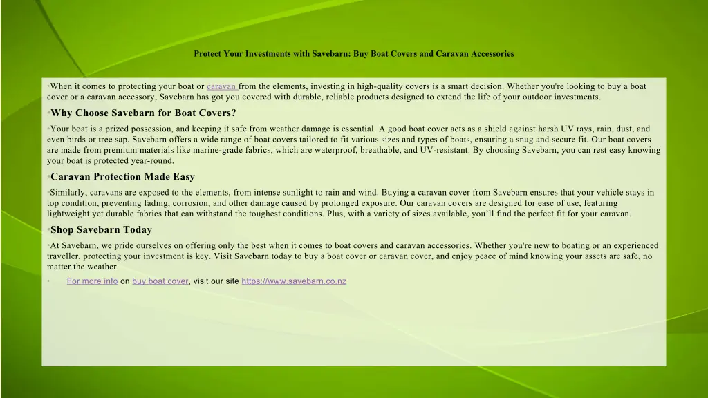 protect your investments with savebarn buy boat