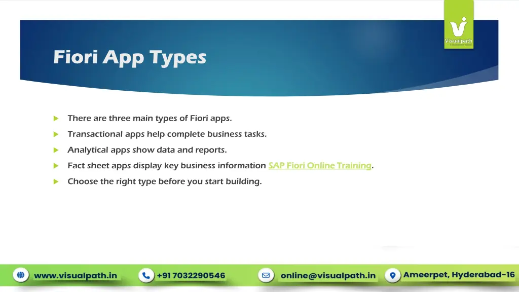 fiori app types