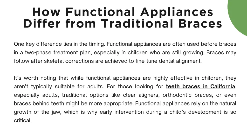 how functional appliances differ from traditional 1