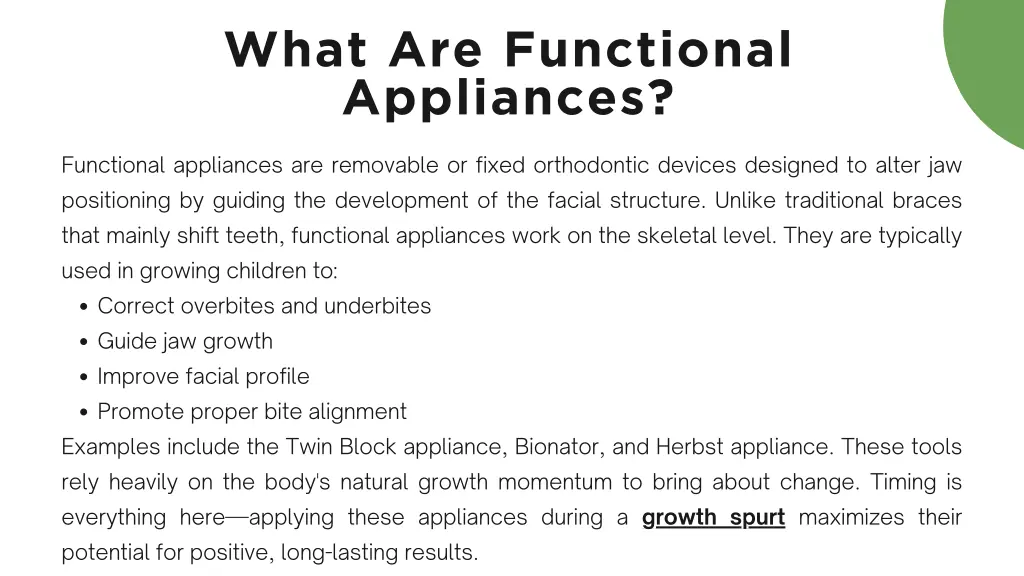 what are functional appliances