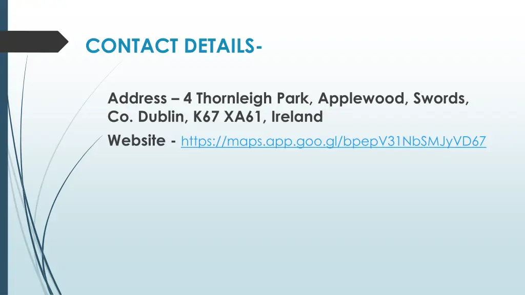 contact details