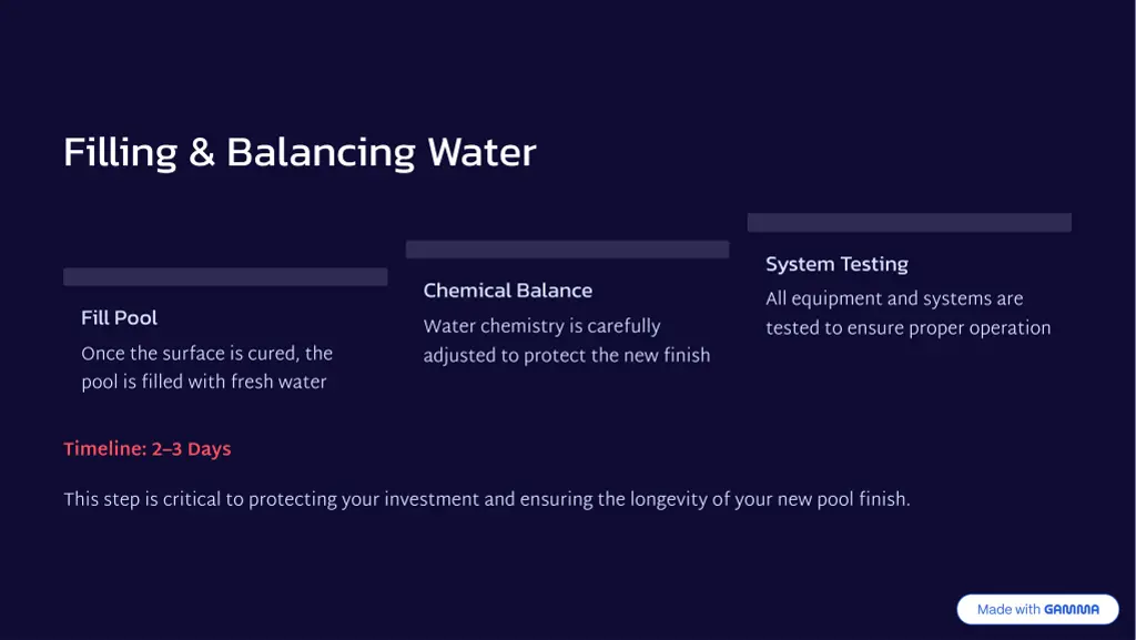 filling balancing water