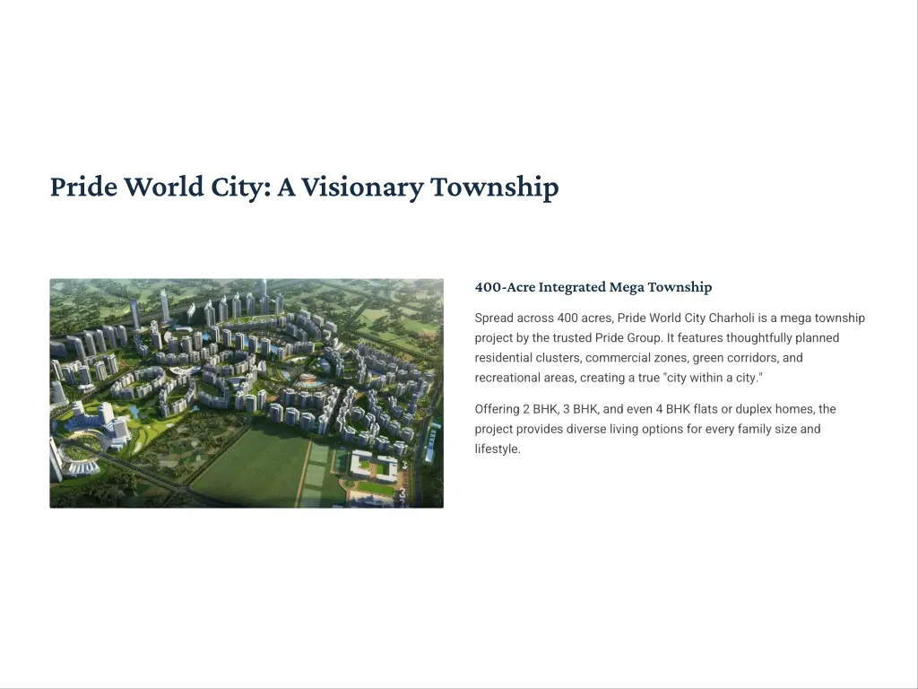 pride world city a visionary township
