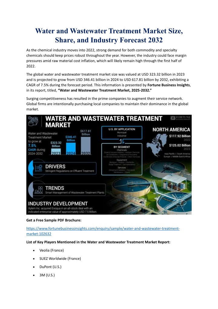 water and wastewater treatment market size share