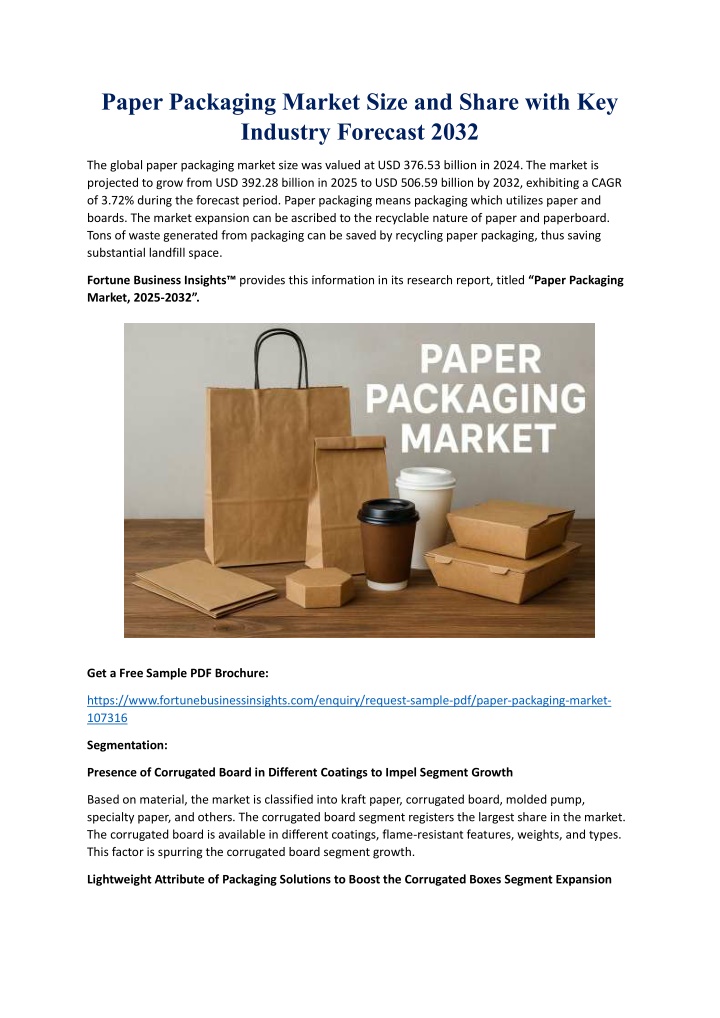 paper packaging market size and share with